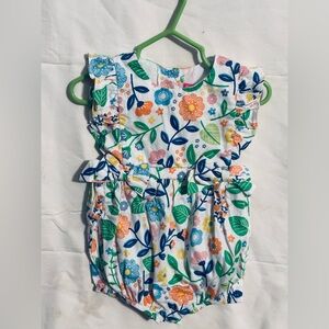 Good Lad Colorful Floral Baby Outfit Cotton Summer Romper Jumpsuit Sz 12mo